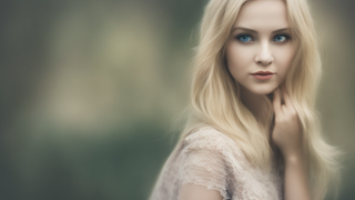 Image of a blonde model created using an AI image generator