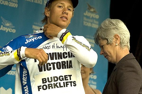 Richard Lang (Budget Forklifts) is the Make it Happen in Provincial Victoria Under 23 rider of the tour leader after the first stage.