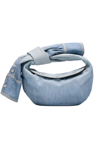 Bottega Veneta Jodie Mini Shirt Denim Top-Handle Bag