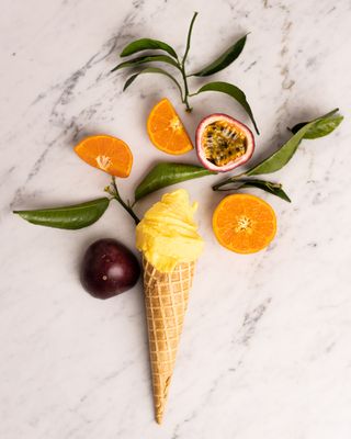 Brigat’s passion fruit and orange ice cream