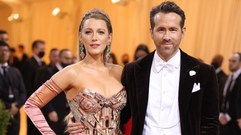 Blake Lively and Ryan Reynolds attend The 2022 Met Gala Celebrating "In America: An Anthology of Fashion" at The Metropolitan Museum of Art on May 02, 2022 in New York City.
