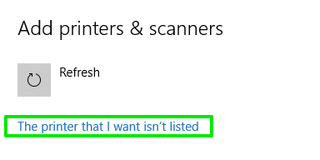 printer not listed