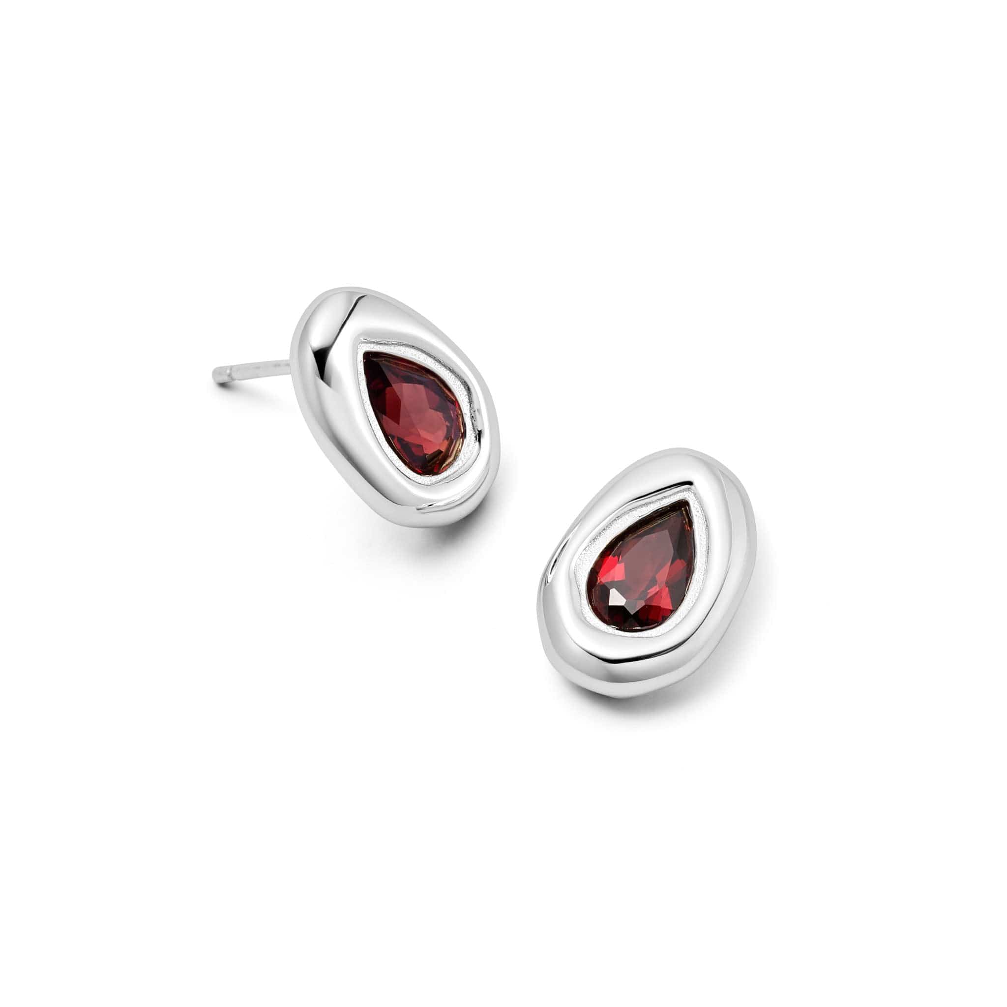 Est&amp;eacute;e Lalonde Garnet Teardrop Studs Sterling Silver
