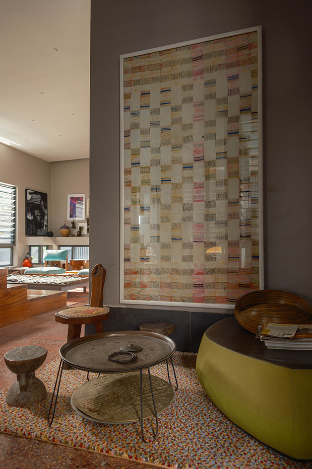 Compact House in Ghana, showing modern interiors and shades in a small but expansive-feeling space