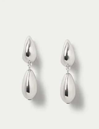 M&S Collection, Silver Tone Bubble Drop Earrings