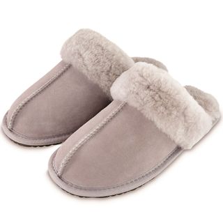 sheepskin slipper in ice grey colour