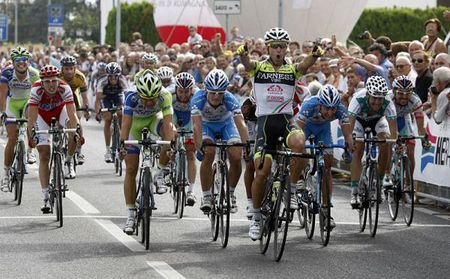 Oscar Gatto (Farnese Vini - Neri Sottoli) celebrates his victory in the 2011 Giro della Romagna.