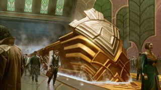 Art of the Capenna Express train from Magic The Gathering Streets of New Capenna