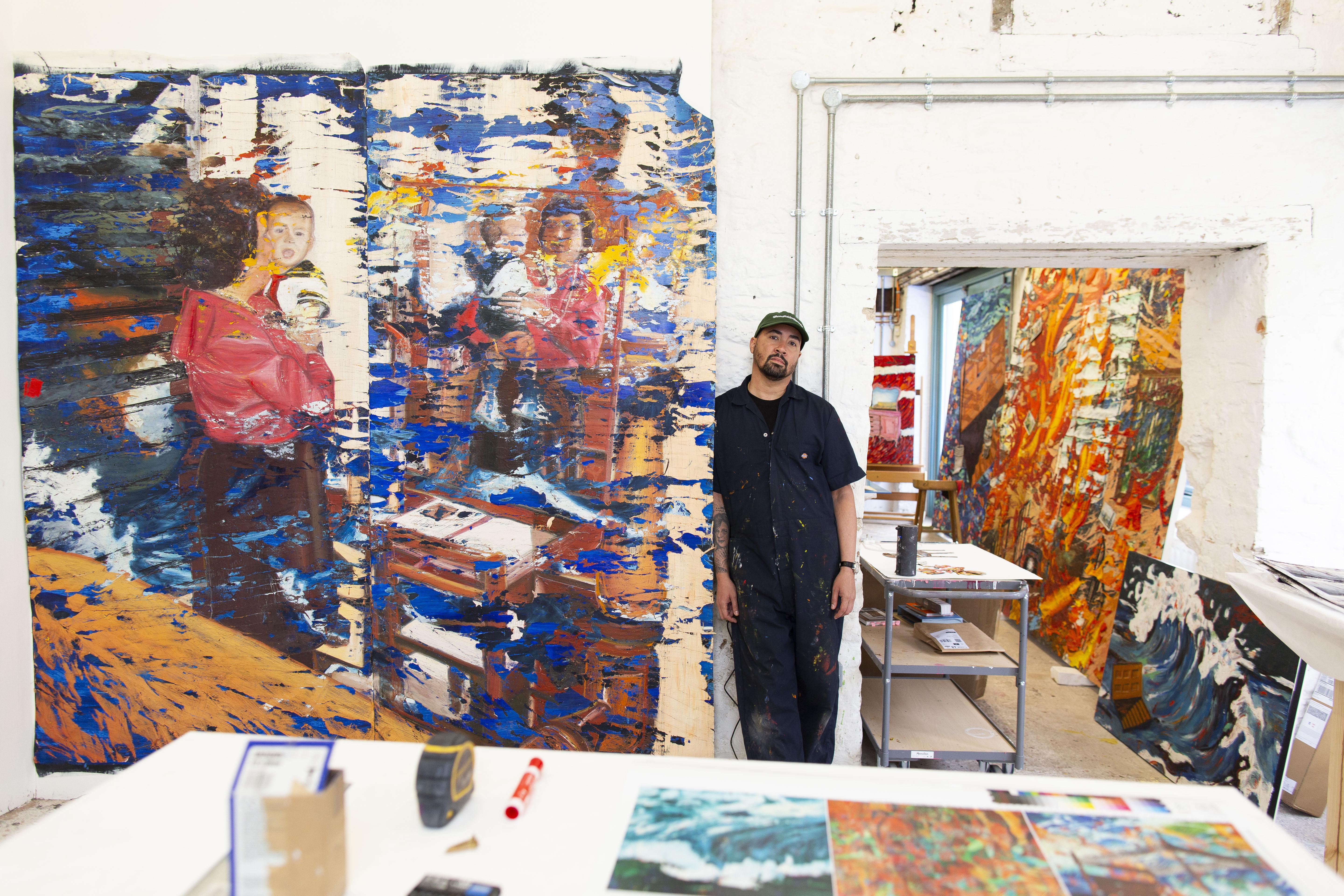Angel Otero during his artist residency at Hauser & Wirth Somerset, 2026 
