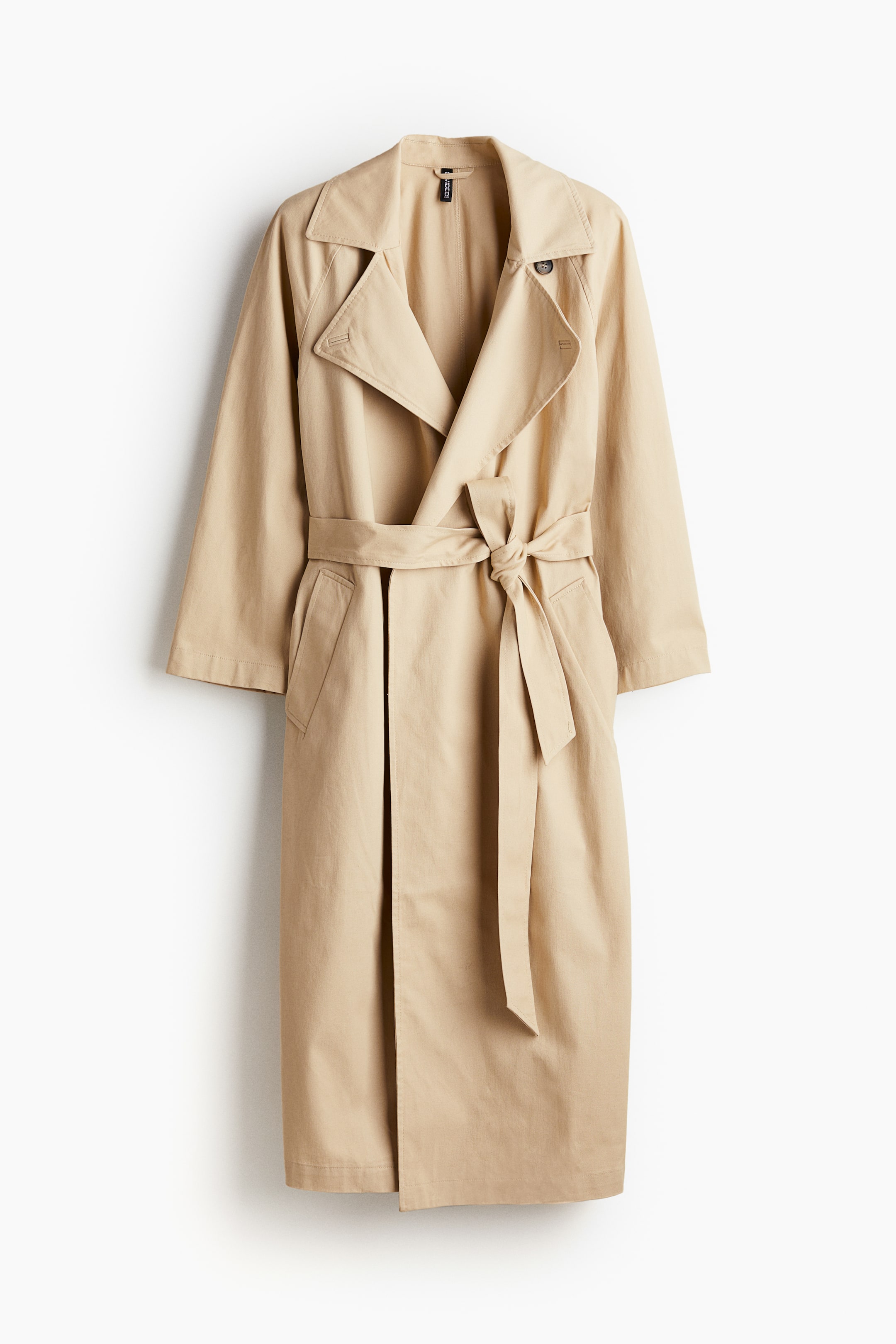 Shoulder-Pad Trench Coat - Beige