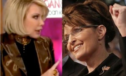 Joan Rivers and Sarah Palin: Rivers says her scheduled "Fox & Friends" appearance was scrapped because she had made anti-Palin remarks.