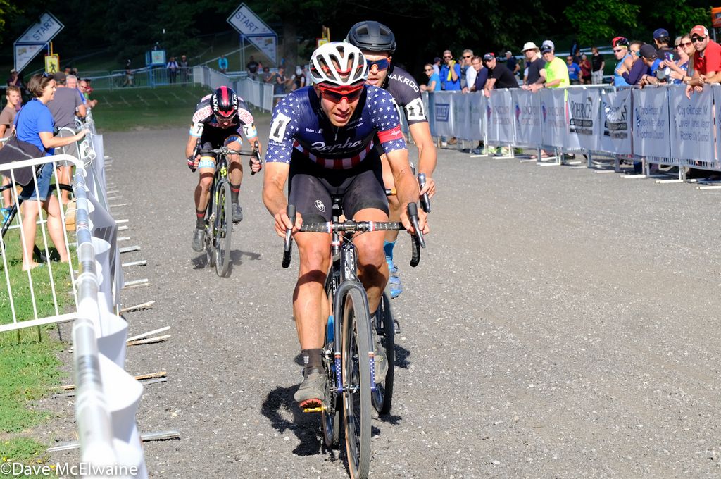 Jeremy Powers (Aspire Racing) leading a small group with one lap to go.