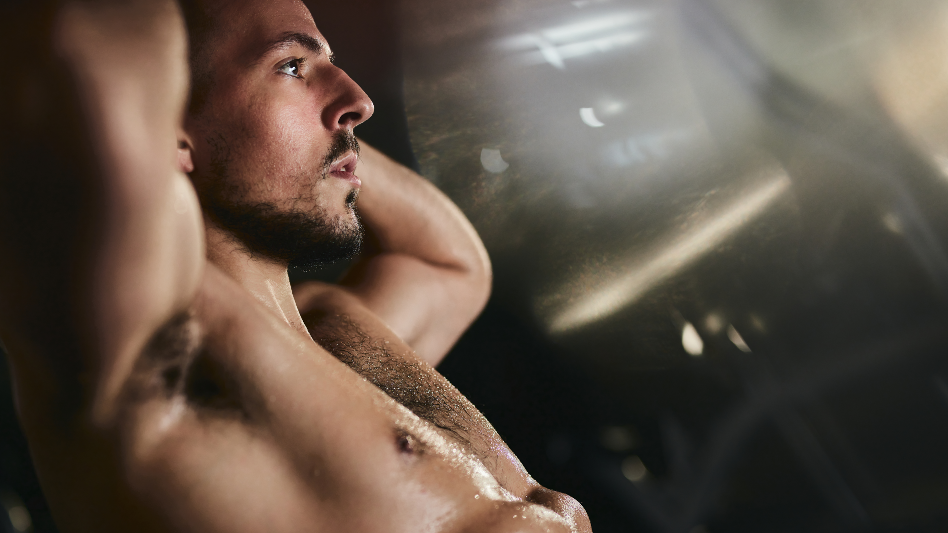 A man doing crunches