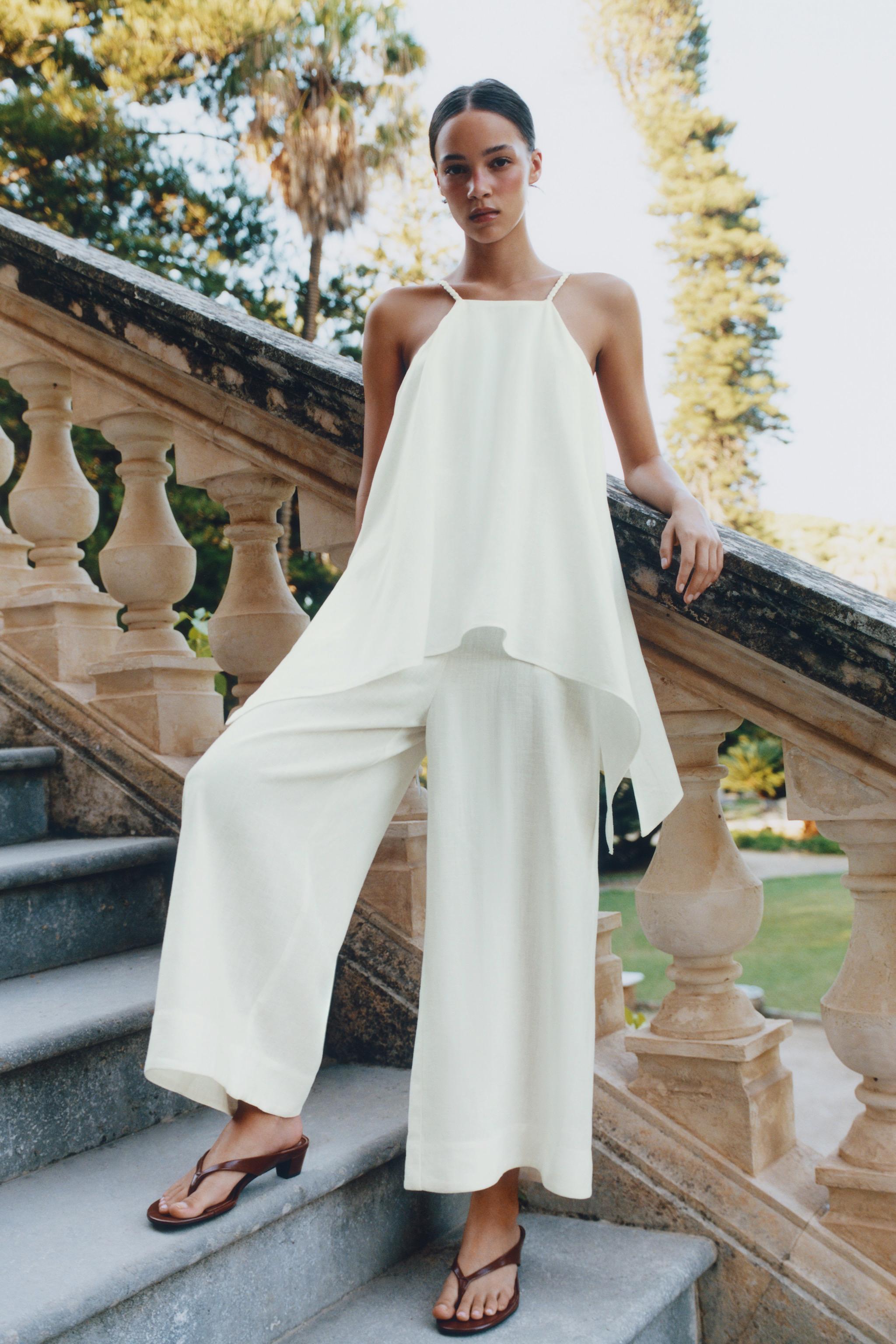 Halter Strap Jumpsuit - Oyster-White - Xs