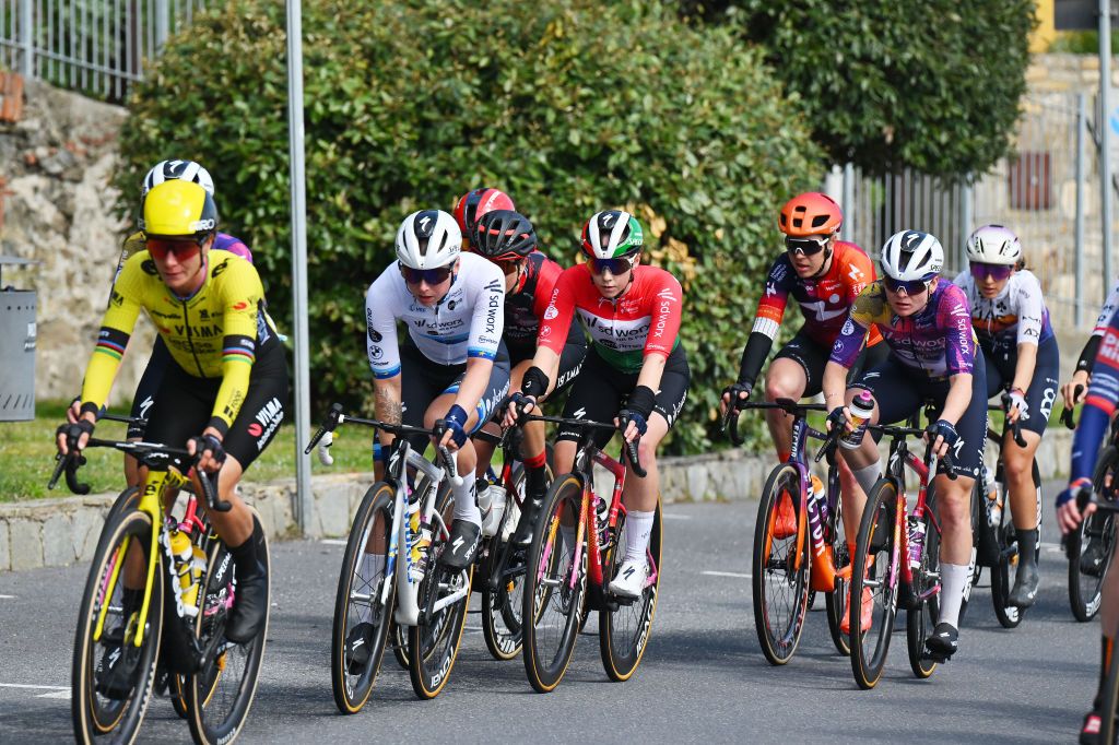 SANREMO ITALY MARCH 22 LR Lorena Wiebes of Netherlands and Blanka Vas of Hungary and Team SD Worx Protime compete during the 1st Sanremo Women 2025 a 156km one day race from Genova to Sanremo UCIWWT on March 22 2025 in Sanremo Italy Photo by Tim de WaeleGetty Images