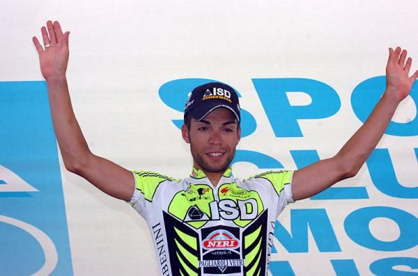 Giovanni Visconti (ISD) on the podium after his Coppa Agostoni win.