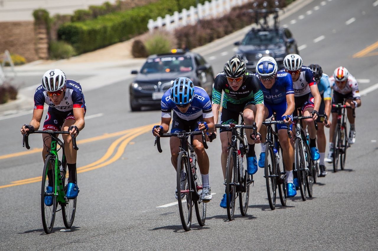 The breakaway group mid-way through the day