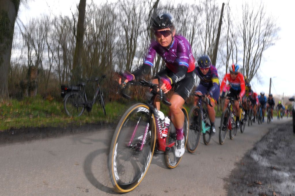 OETINGEN BELGIUM MARCH 14 Amy Pieters of Netherlands and Team SD Worx during the 1st GP Oetingen Womens Elite a 120km race from Oetingen to Oetingen gpoetingen on March 14 2021 in Oetingen Belgium Photo by Luc ClaessenGetty Images
