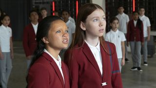 Ilmaria Ebrahim (left) as Kima, and Sadie Munroe as Lil in the CBS All Access series "Star Trek: Short Treks."