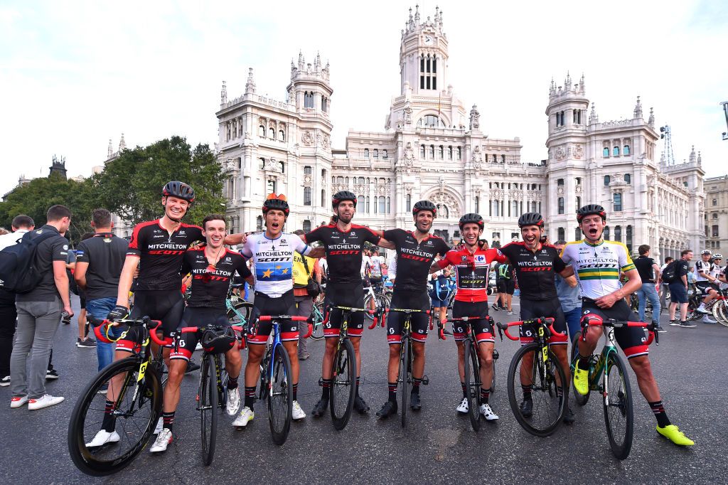 Mitchelton-Scott celebrate winning the Vuelta