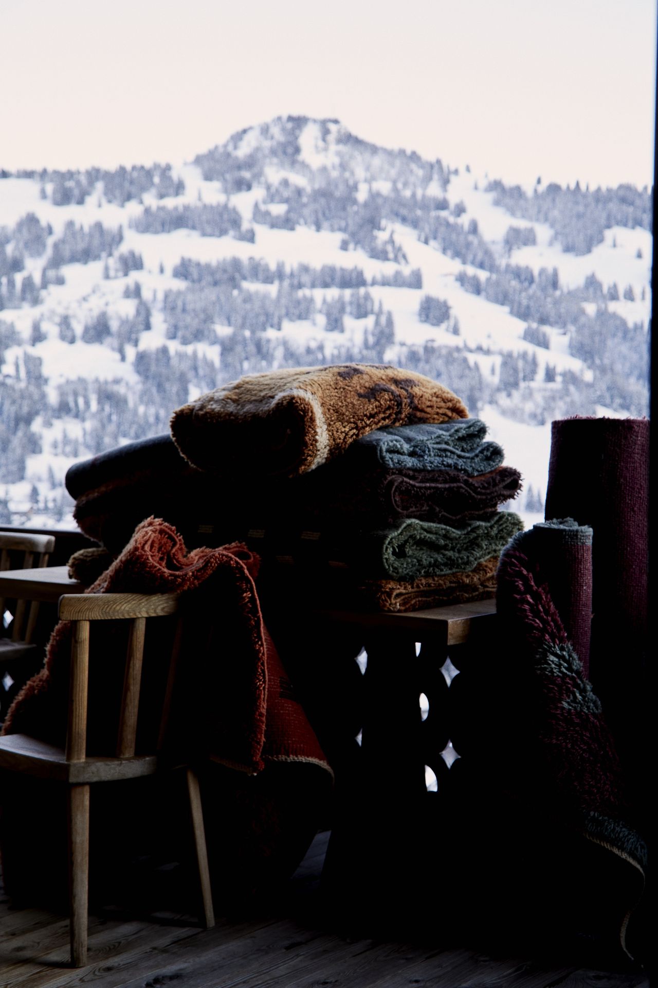 Moroccan rugs in Swiss chalet