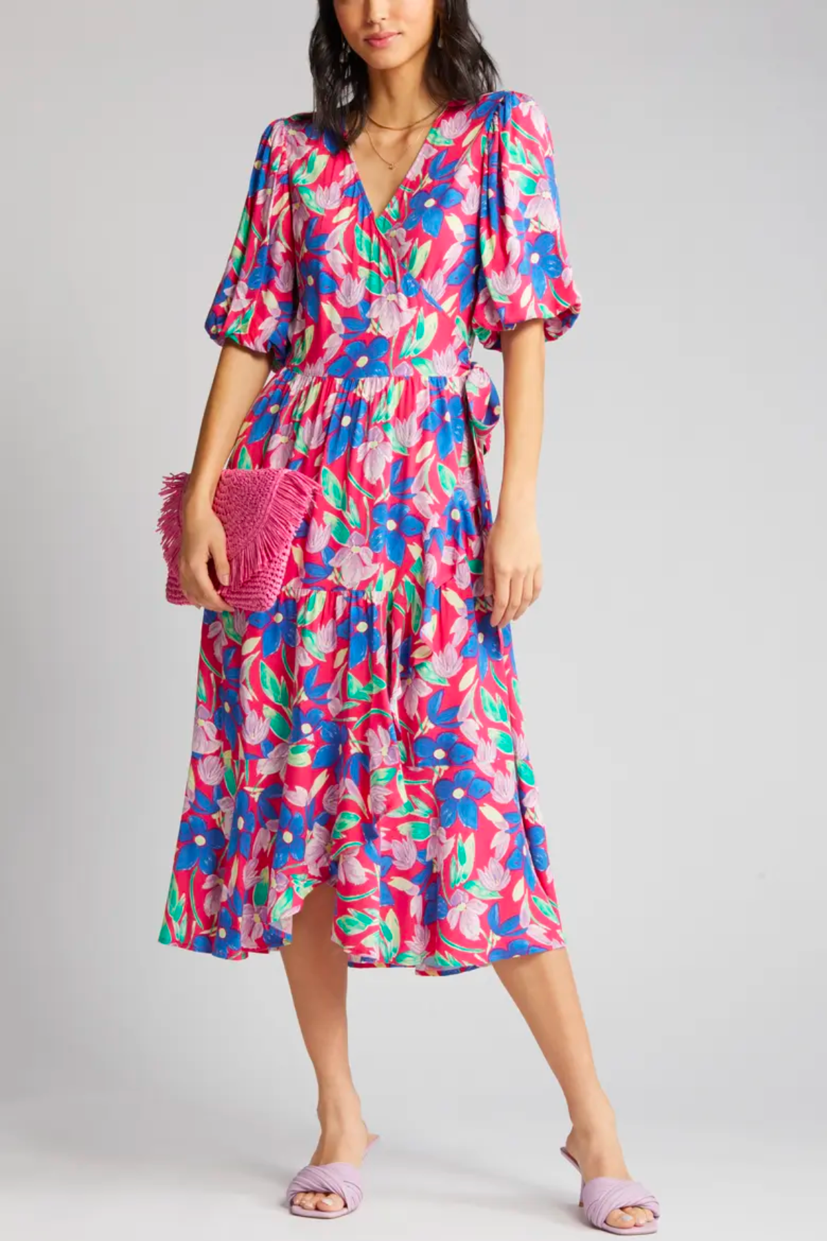 best summer dresses 2023 | Chelsea28 Floral Print Puff Sleeve Wrap Dress