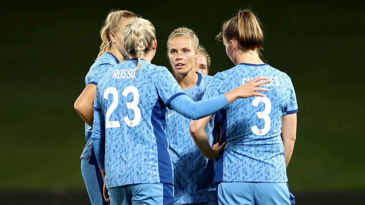 England Lionesses team playing a match in Brisbane