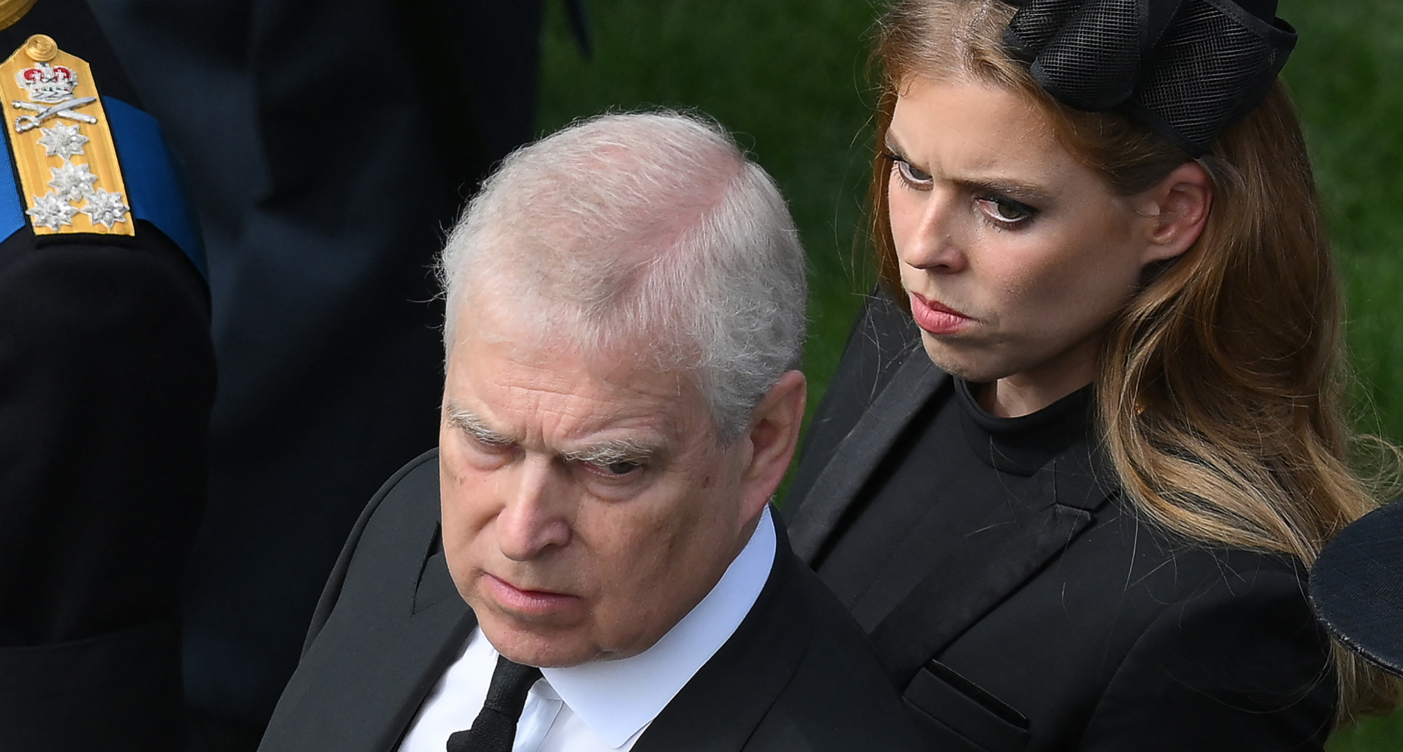 Andrew Mountbatten-Windsor and Princess Beatrice at Queen Elizabeth's funeral