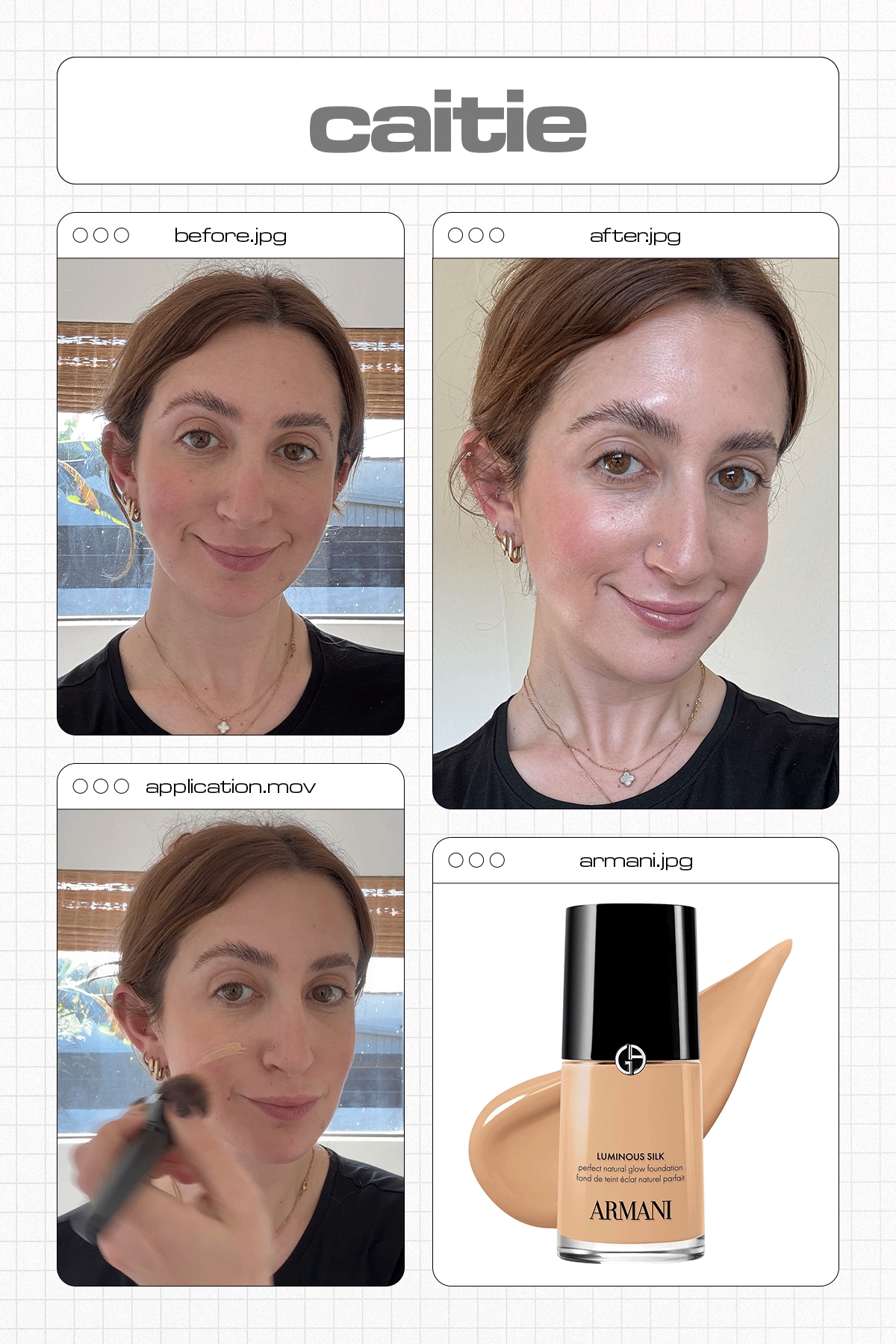 Editor applying Armani Luminous Silk Foundation