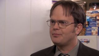 Dwight in the kitchen in The Office