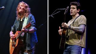 Left-Michelle Malone of Michelle Malone&#039;s Canyonland performs at MadLife Stage &amp; Studios on June 15, 2023 in Woodstock, Georgia; Right-Singer &amp; songwriter John Mayer performs at Bridgestone Arena on March 24, 2023 in Nashville, Tennessee