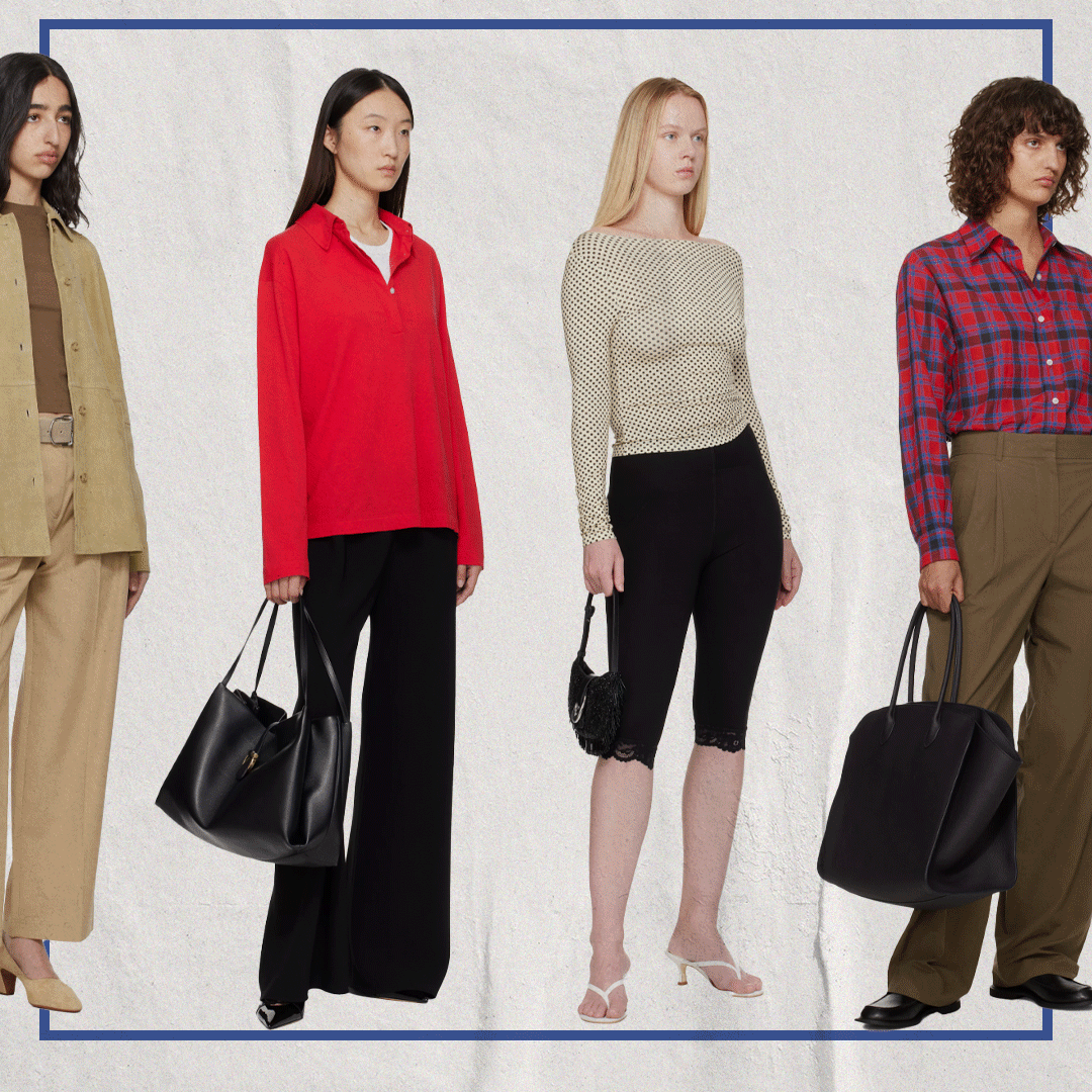 A collage of SSENSE models. 