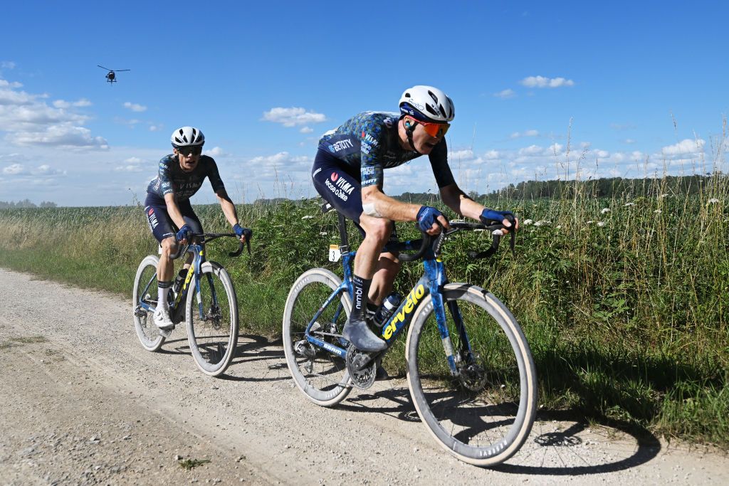 Jonas Vingegaard Hansen and Matteo Jorgenson on stage 9 at the Tour de France