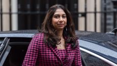Suella Braverman, the home secretary, getting out of a car
