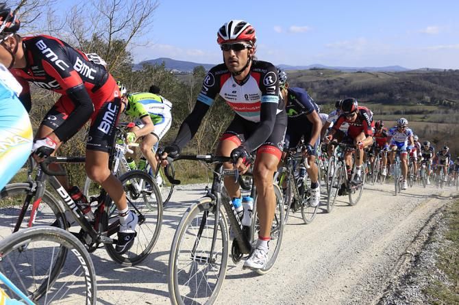 Fabian Cancellara (RadioShack-Leopard) sits in and waits
