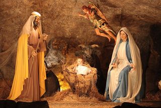 The traditional nativity scene outside the Vatican on Dec. 25, 2011.