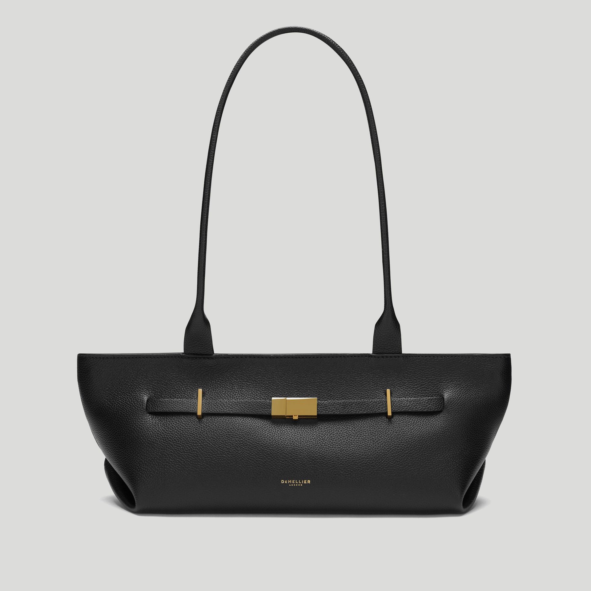 The New York Shoulder | Black Small Grain | Demellier