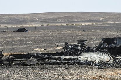 Debris from the Russian plane that crashed in Egypt's Sinai Peninsula