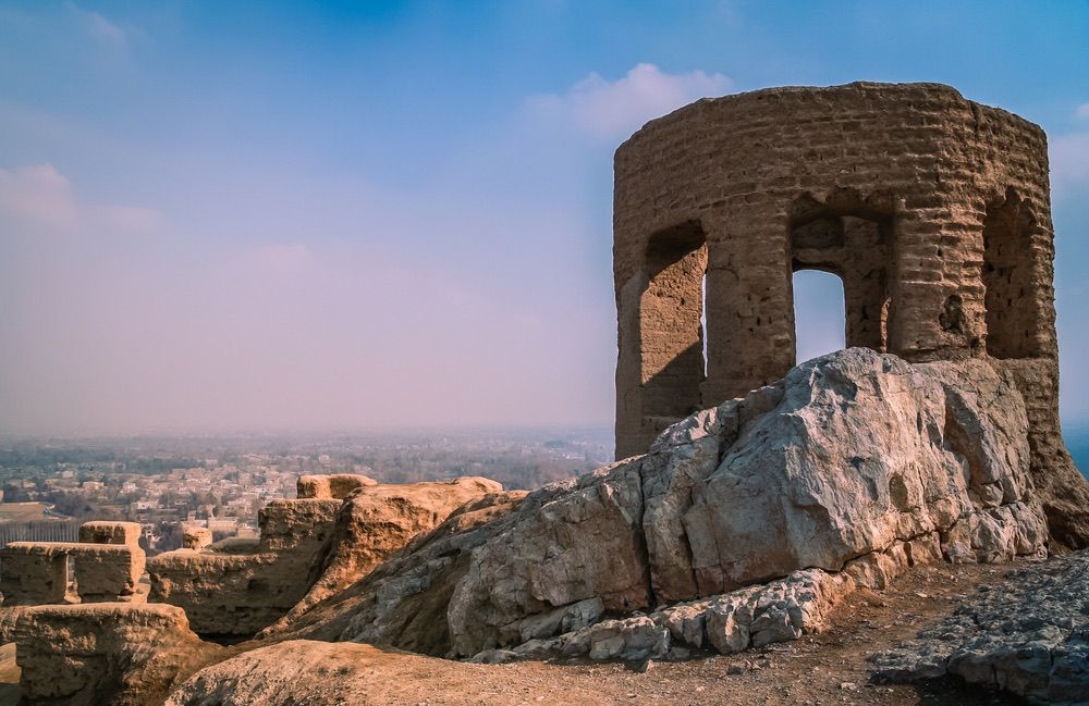 Here, ruins of a Zoroastrian fire temple in Esfahan, Iran.