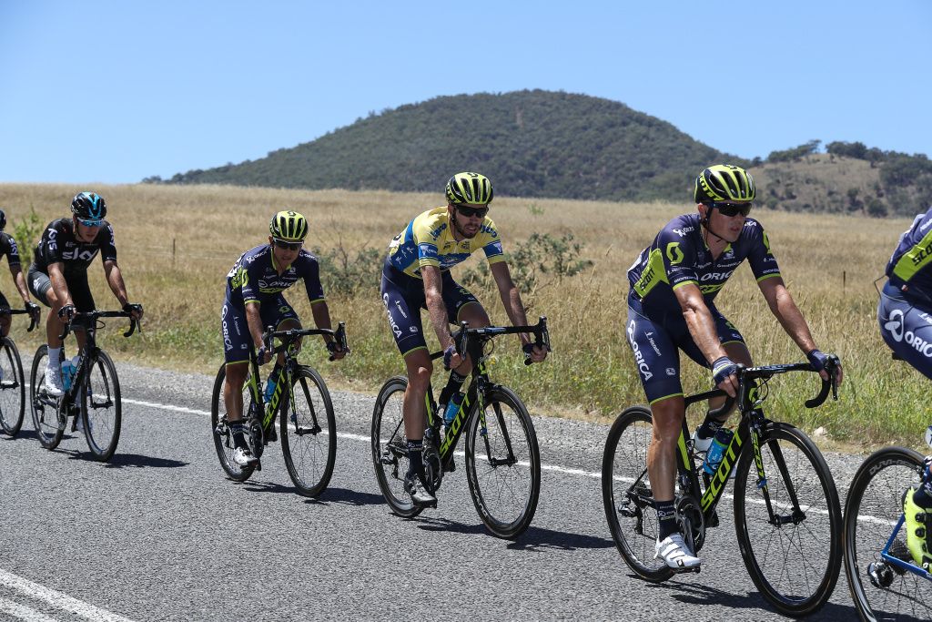 Damien Howson in the leader's yellow jersey