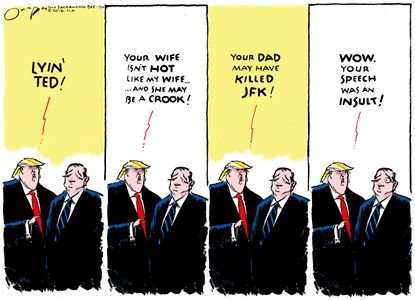 Political cartoon U.S.&nbsp;Trump and Cruz