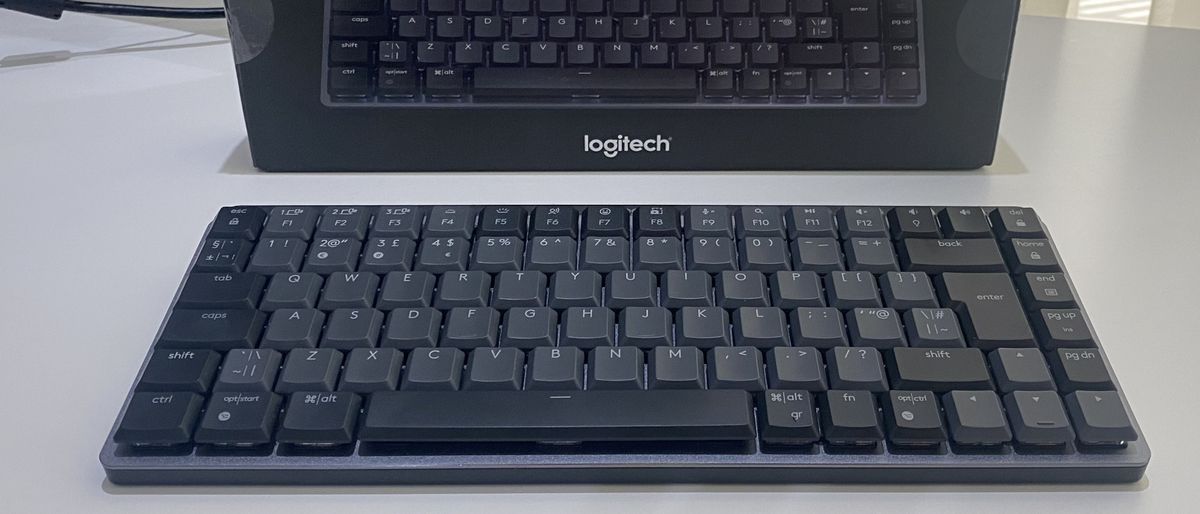 The Logitech MX Mechanical Mini wireless keyboard