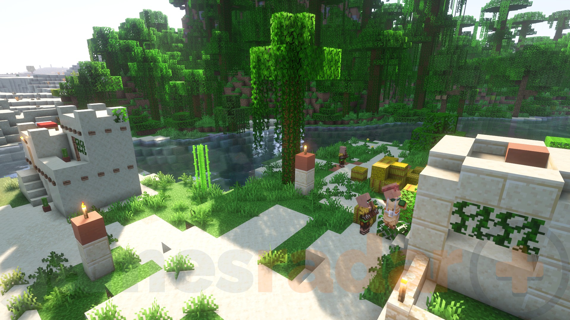 A desert village sits on the edge of a jungle in one of the best Minecraft seeds.