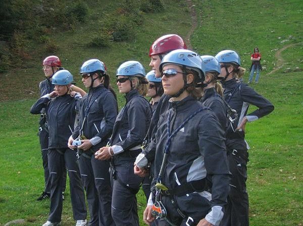 The girls listen carefully