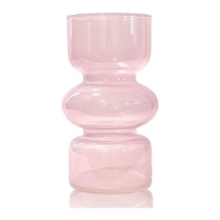 Pink glass abstract vase