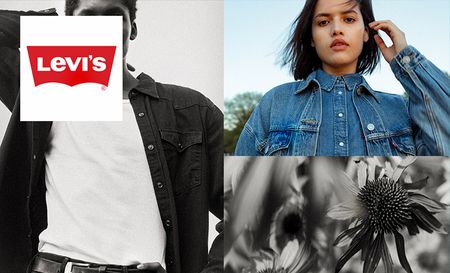 Two models wearing Levi's denim attire