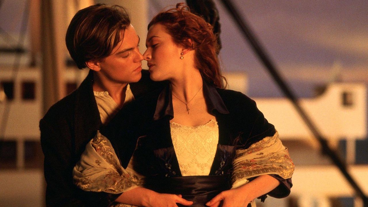 Leo DiCaprio and Kate Winslet as Jack and Rose in Titanic