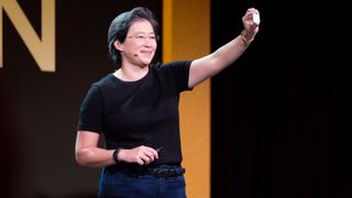 AMD CEO Lisa Su showing off the new Ryzen 7 processor