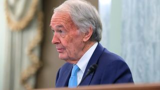 U.S. Sen. Ed Markey (D-MA) questions Jared Isaacman, President Donald Trump's nominee to be NASA administrator, during a confirmation hearing on Capitol Hill on Dec. 3, 2025 in Washington, DC.