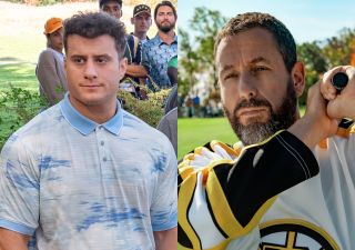 Maxwell Jacob Friedman and Adam Sandler in Happy Gilmore 2.